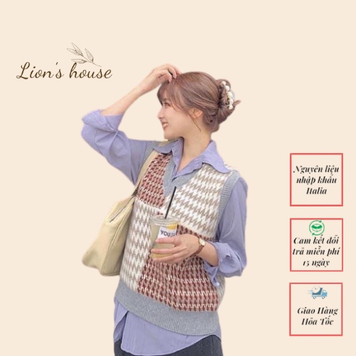Áo Ghi Lê Len Kẻ, Ghi Lê Nữ Lion's House Chất Len Xịn, Phong Cách CD023