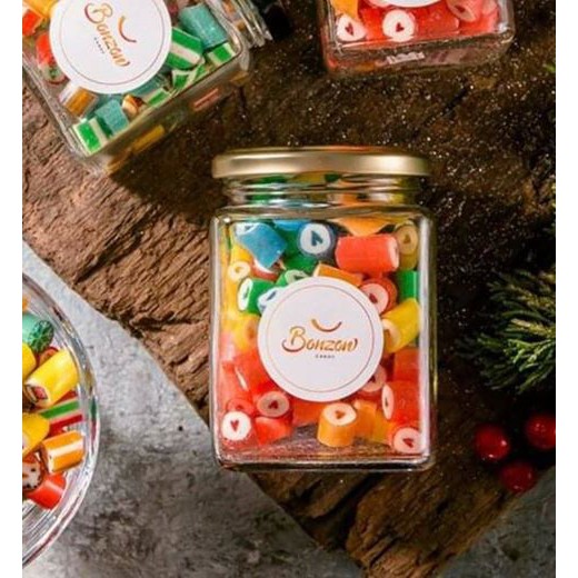 Kẹo viên handmade Bonzon chủ đề giáng sinh lọ thủy tinh