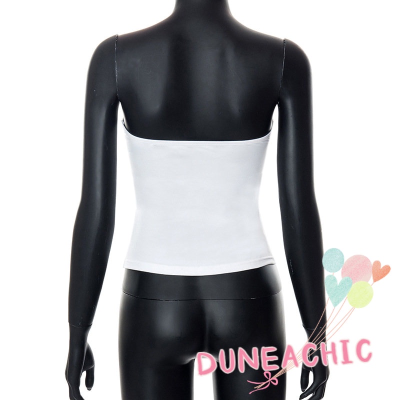 DUNEA Áo Ống Màu Trơn Dáng Ôm Hở Vai Quyến Rũ Cho Nữ