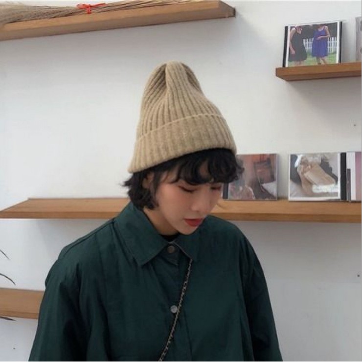 Mũ len nữ hàn quốc vintage trend thu đông 2021 chất len cao cấp
