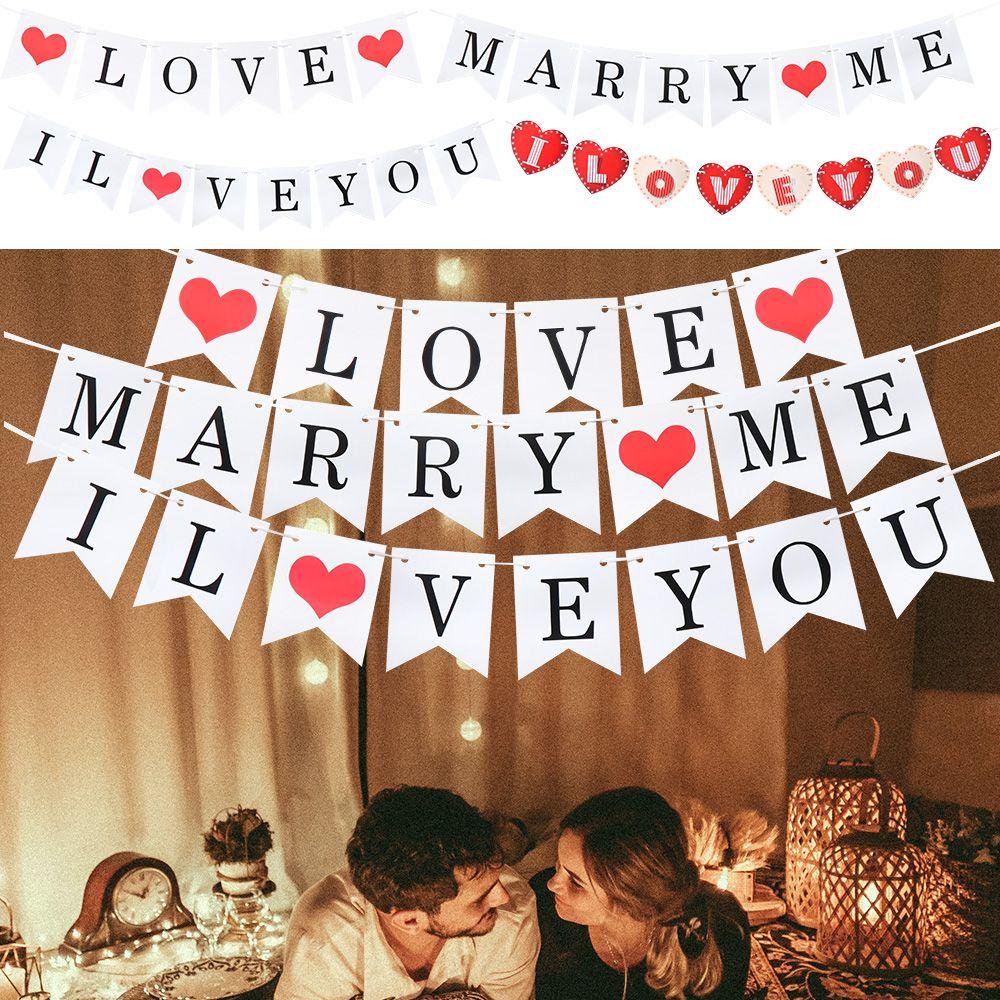 YOLA Dây Treo Trang Trí I Love You Bằng Giấy Kraft Làm Phụ Kiện Chụp Ảnh Kỷ Niệm /