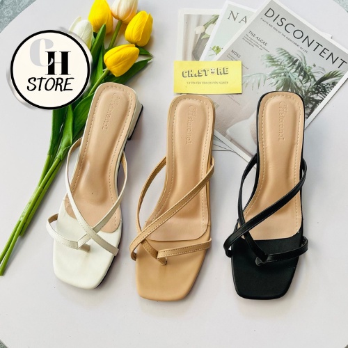 Dép nữ xỏ ngón, sandal đế vuông 3p mã H27