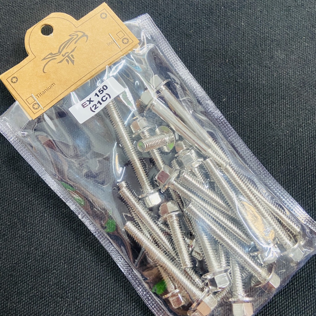 BỘ ỐC LỐC MÁY INOX SALAYA VERSION 2 THÁI XOẮN DÀNH CHO XE MÁY CÁC DÒNG