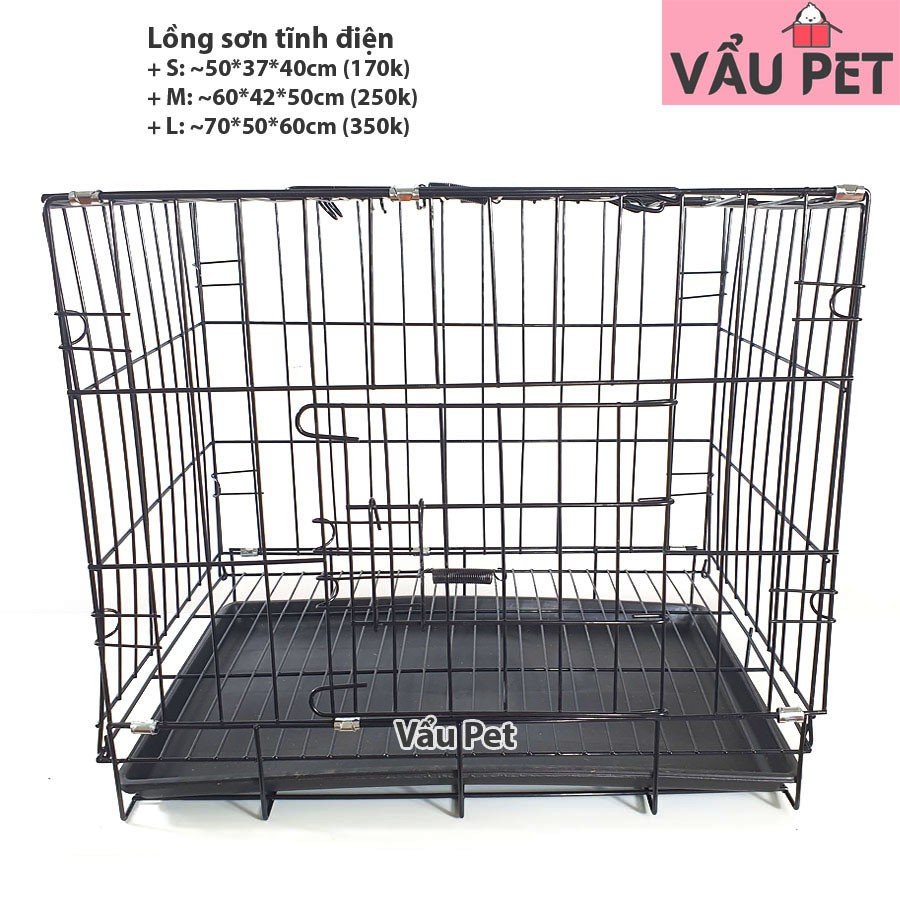 Chuồng cho thú cưng gấp gọn - Lồng sơn tĩnh điện chó mèo size S (50*37*40)