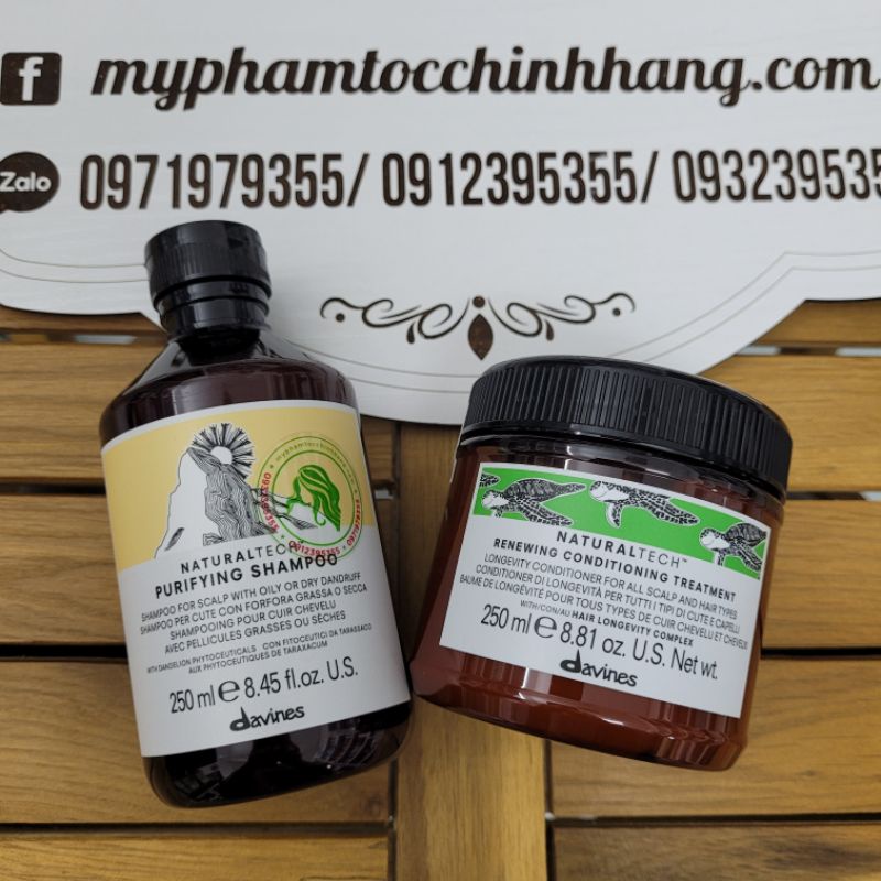 Dầu gội Davines giảm gầu, cân bằng dầu, giảm rụng + xả trường thọ 250ml