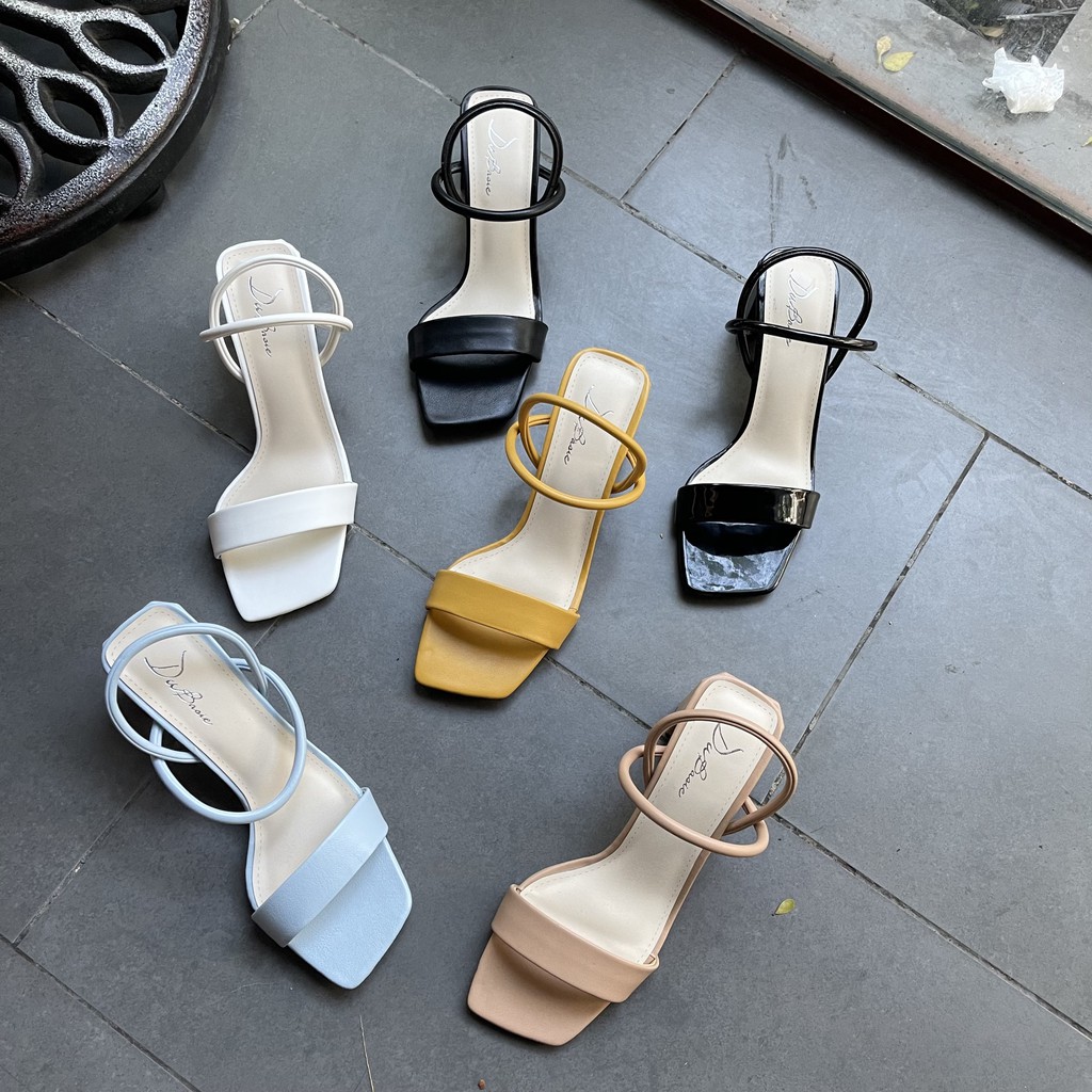 GIÀY SANDAL NỮ QUAI NGANG THỜI TRANG CAO 6 CM