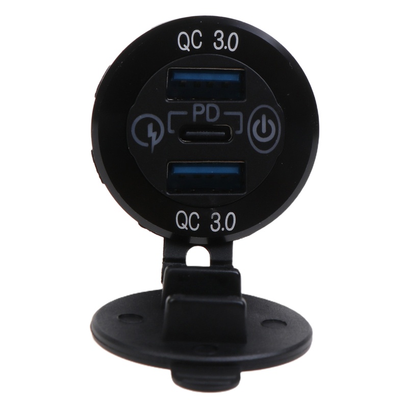 Tẩu Sạc Hai Cổng USB Loại C PD Kèm Công Tắc Cảm Ứng Cho Xe Hơi