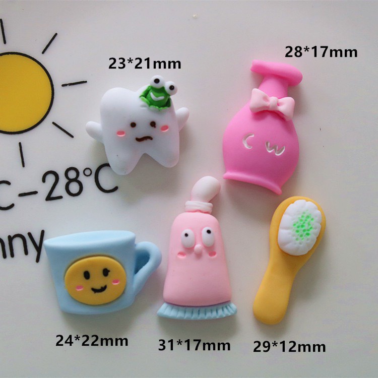Charm (C543) slime/ Dụng Cụ Charm Trang Trí [Ko Keo &amp; Nút] Hình Dụng Cụ Đánh Răng Dễ Thương - Giá 1 cái