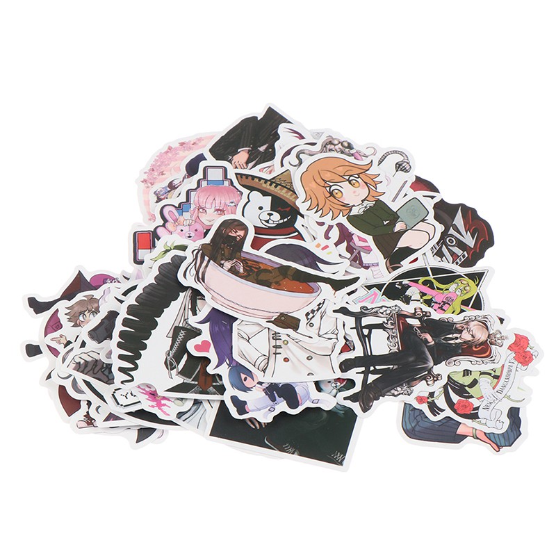 Hl Set 50 Miếng Dán Trang Trí Chống Thấm Nước Hình Anime Dễ Thương