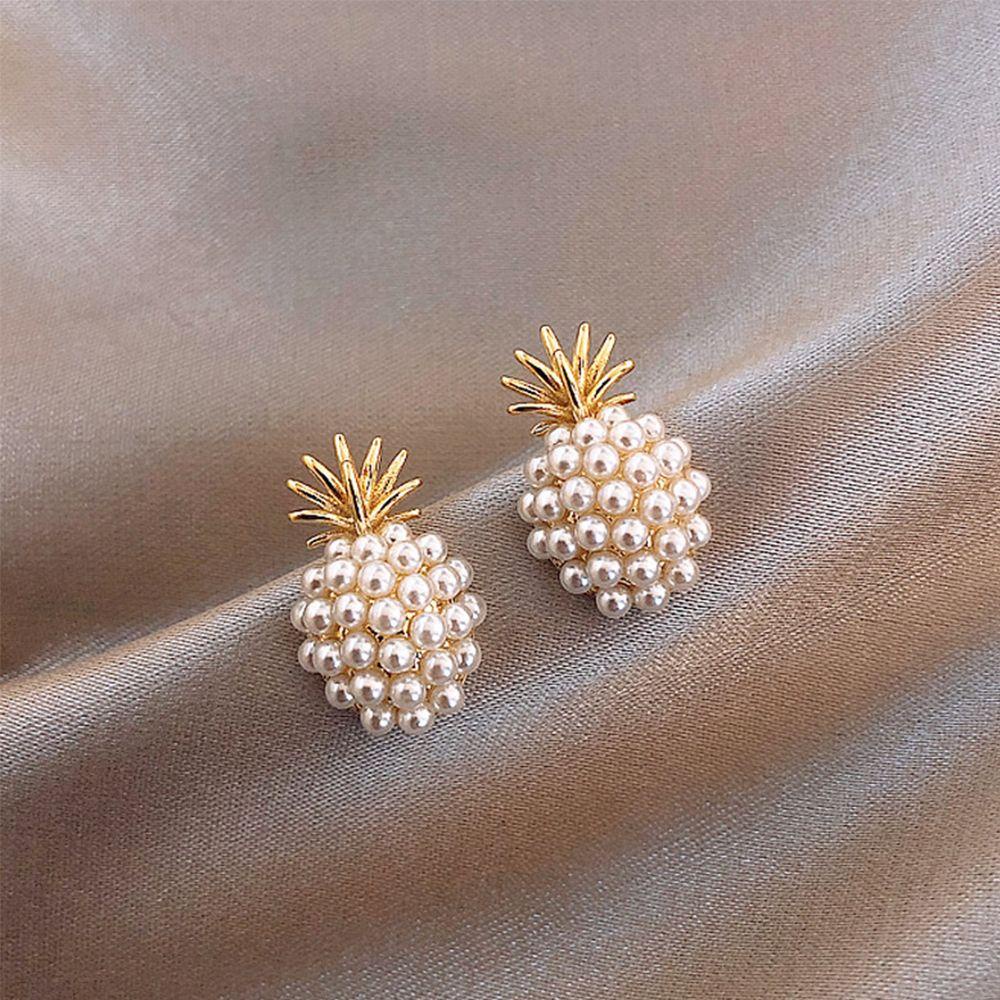 Bông Tai Hình Quả Dứa VANES1 Thời Trang Vintage Thanh Lịch Cho Nữ