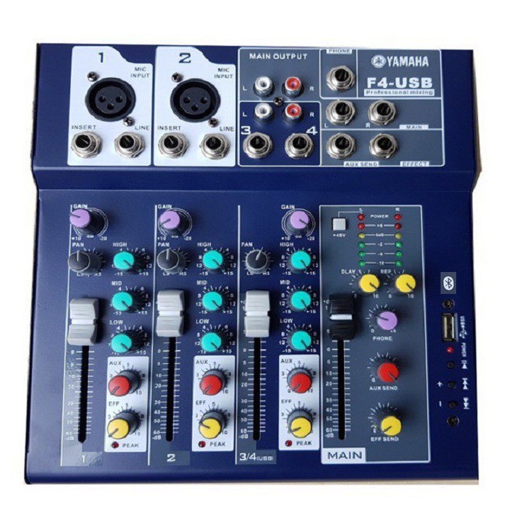 [Mã ELHACE giảm 4% đơn 300K] Combo Mixer Yamaha F4 Bluetooth, Và Micro Thu Âm Bm-900 hát Karaoke Online Tiếng Cực Hay