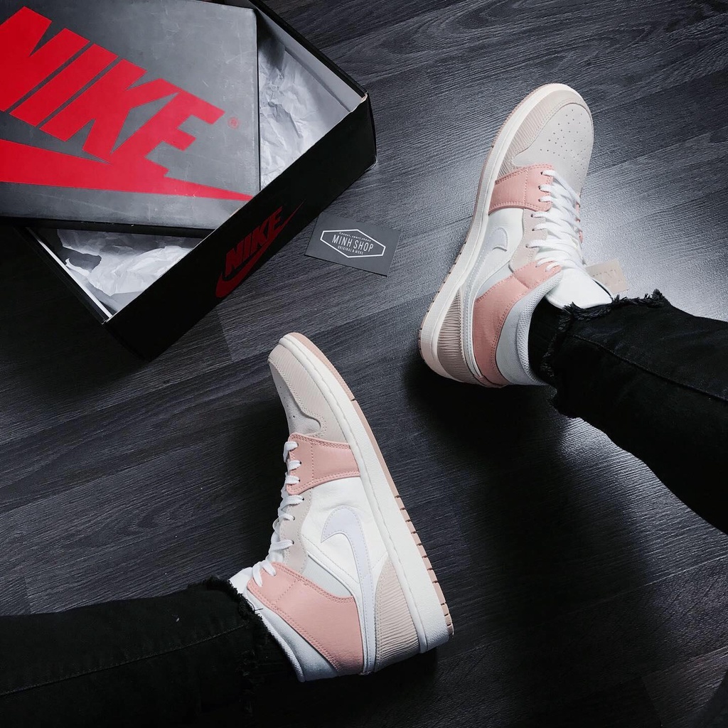 Giày 𝗝𝗼𝗿𝗱𝗮𝗻 𝗠𝗶𝗹𝗮𝗻 Cao Cổ Nữ Hot Trend, Giày Thể Thao Sneaker Jordan Milan Cổ Cao Màu Hồng Đất