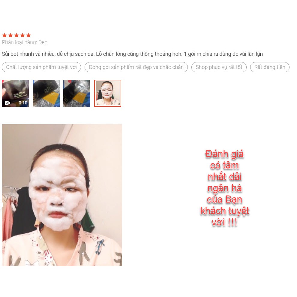 Mặt nạ sủi bọt thải độc trắng da Su:m37 Bright Award Bubble De Mask 3ml - hút dầu, thải độc, làm sạch sâu lỗ chân lông