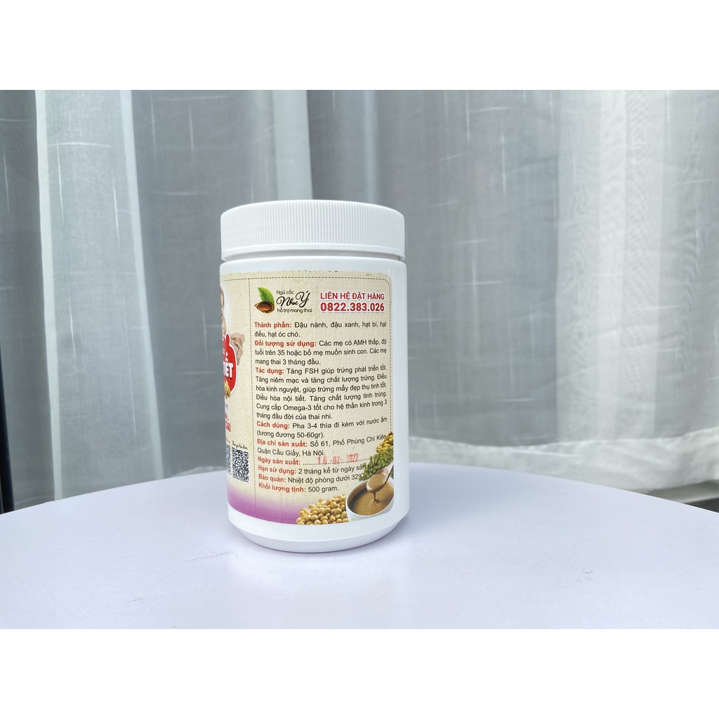 Ngũ Cốc Như Ý (lọ 500gr - màu hồng) hỗ trợ sinh con - Không Đường, Không chất bảo quản - Cải thiện nội tiết