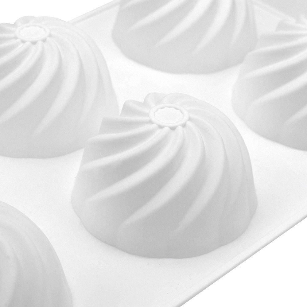 Khuôn Làm Xà Phòng / Sô Cô La / Mousse Hình Bán Cầu Xoắn Ốc 3D 6 Ngăn Tiện Lợi