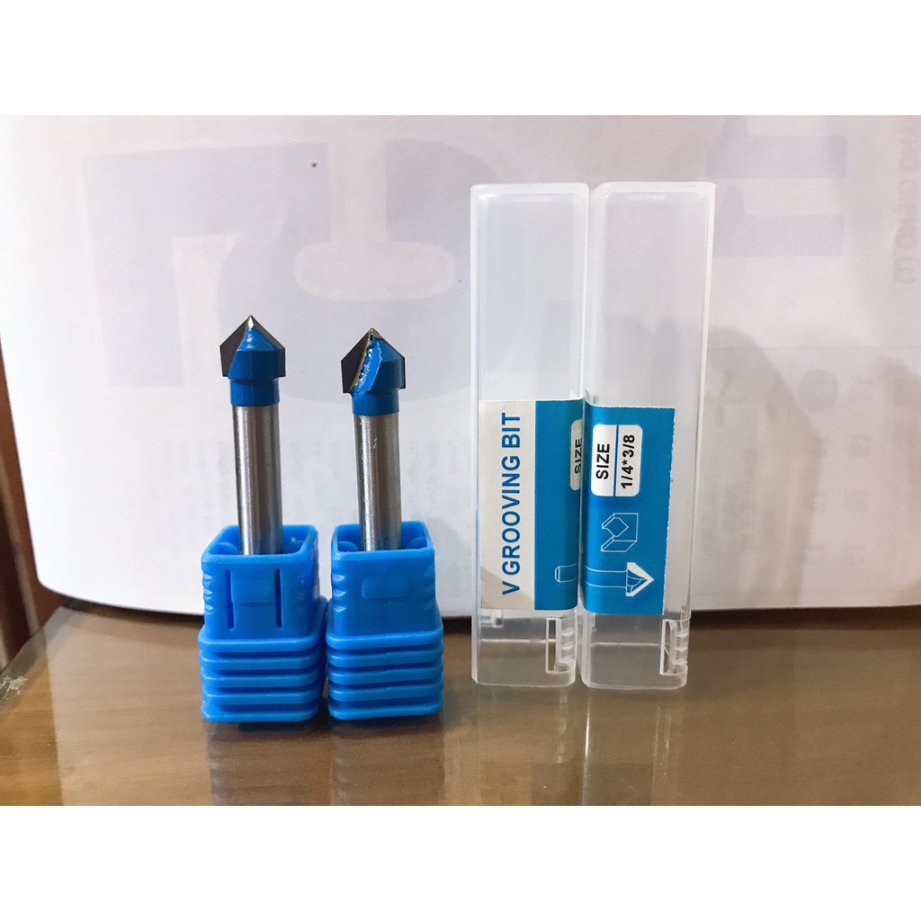 Combo2 MŨI PHAY ALU CHỮ V CAO CẤP 1/4 X 3/8
