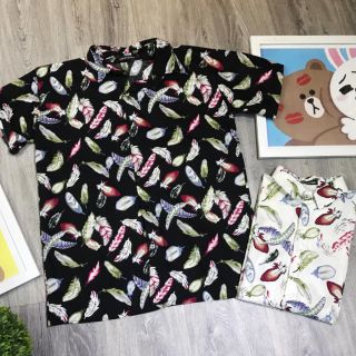 Áo Sơ Mi Hoạ Tiết Lông Vũ