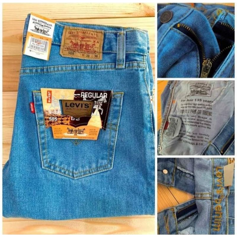 Quần Jean Nam Màu Đen Regular Levis Standard 505