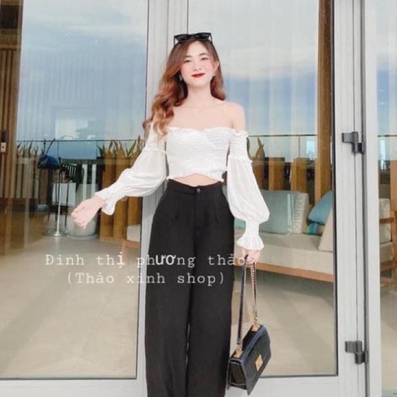 Áo trễ vai chun chéo ngực | BigBuy360 - bigbuy360.vn