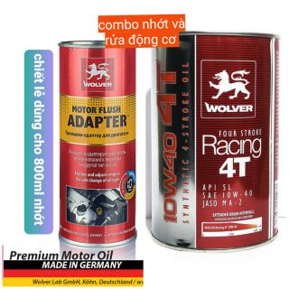 Combo xục rửa tẩy muội than làm sạch động cơ hãng Wolver ĐỨC