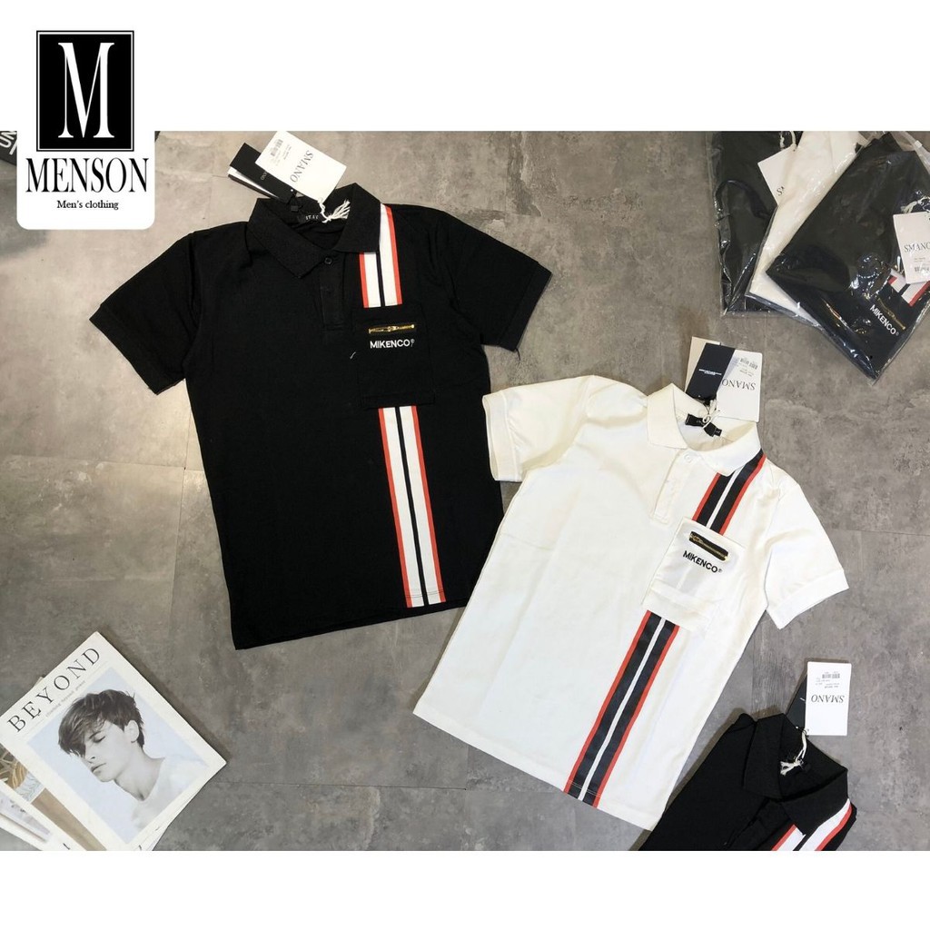 nam Áo thun có cổ unisex kẻ sọc Stripe Polo - Áo polo nam hàng hiệu cao cấp chất mát mùa hè MENSON M2006