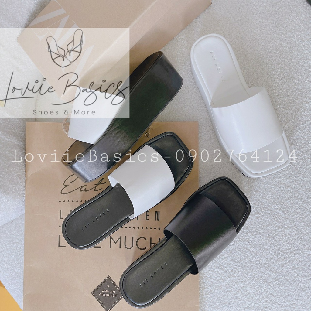 DÉP NỮ CAO CẤP LOVIIE BASICS - DÉP XUỒNG THỜI TRANG QUAI BẢN TO TRƠN ĐẾ BẰNG 7 PHÂN D220604