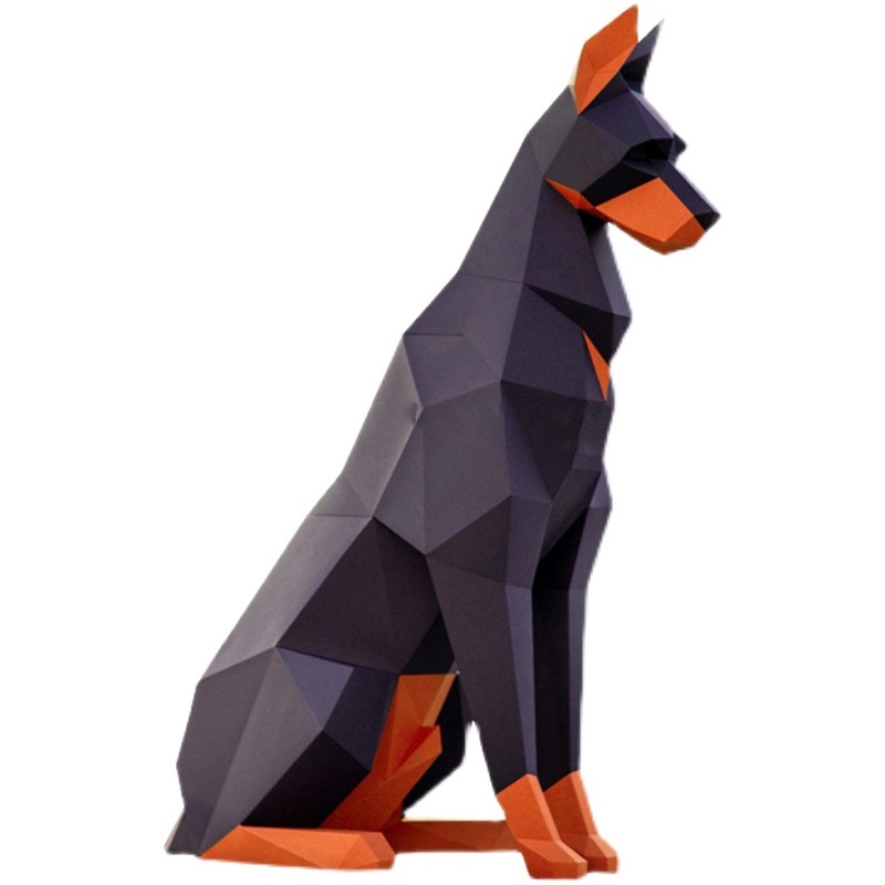 Mô Hình Chó Doberman 3d Handmade 100CM Màu Đen Trang Trí Phòng Trẻ Em