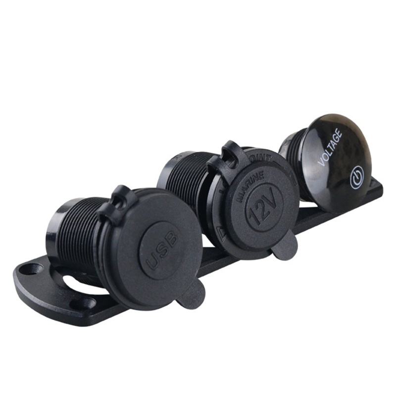 Vôn Kế LED Hai Cổng USB 12-24V 3 Trong 1 Tiện Dụng Cho Tàu Thuyền / Xe Hơi