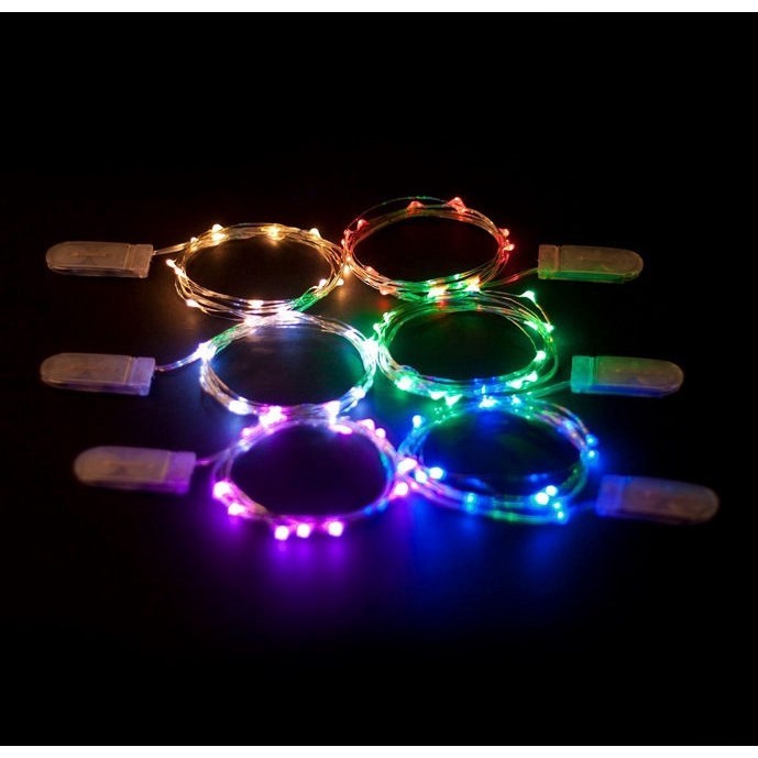 Dây đèn led fairry light 1m,3m,5m dùng pin tiểu và pin CR