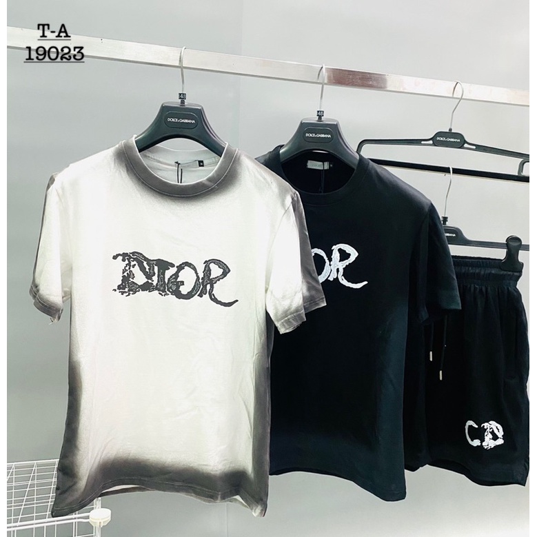 Bộ Hè Nam CD Loang Màu Viền Dập Chữ Ngực