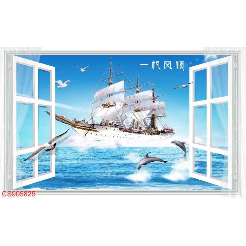 TRANH CỬA SỔ DÁN TƯỜNG NHIỀU MẪU - TRANH CỬA SỔ NHÌN RA PHONG CẢNH