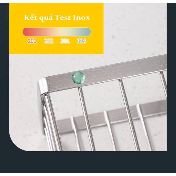 Kệ để đồ rửa chén bát, inox 304 chắc chắn, bền đẹp, có khay hứng nước thừa tiện dụng