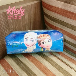 Hộp bút, bóp viết 1 ngăn nhỏ hình công chúa Anna Elsa (Frozen) màu xanh dành cho học sinh bé gái - 80FZX08260
