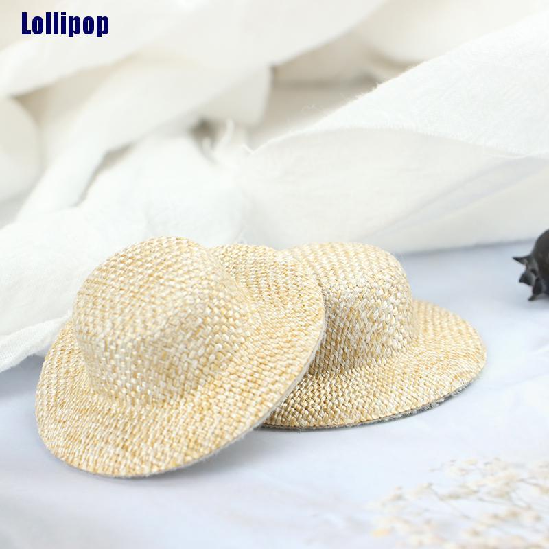 Set 2 cái mũ rơm thu nhỏ trang trí cho nhà búp bê
