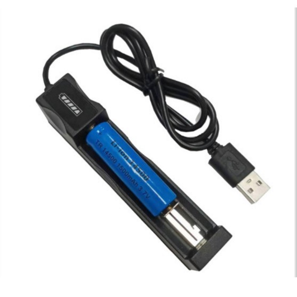 Bộ Sạc Nhanh Sạc Pin Lithium 18650-16340-14500 3.7V 1 Pin Cổng USB Có Đèn Hiển Thị Dung Lượng Pin Sạc