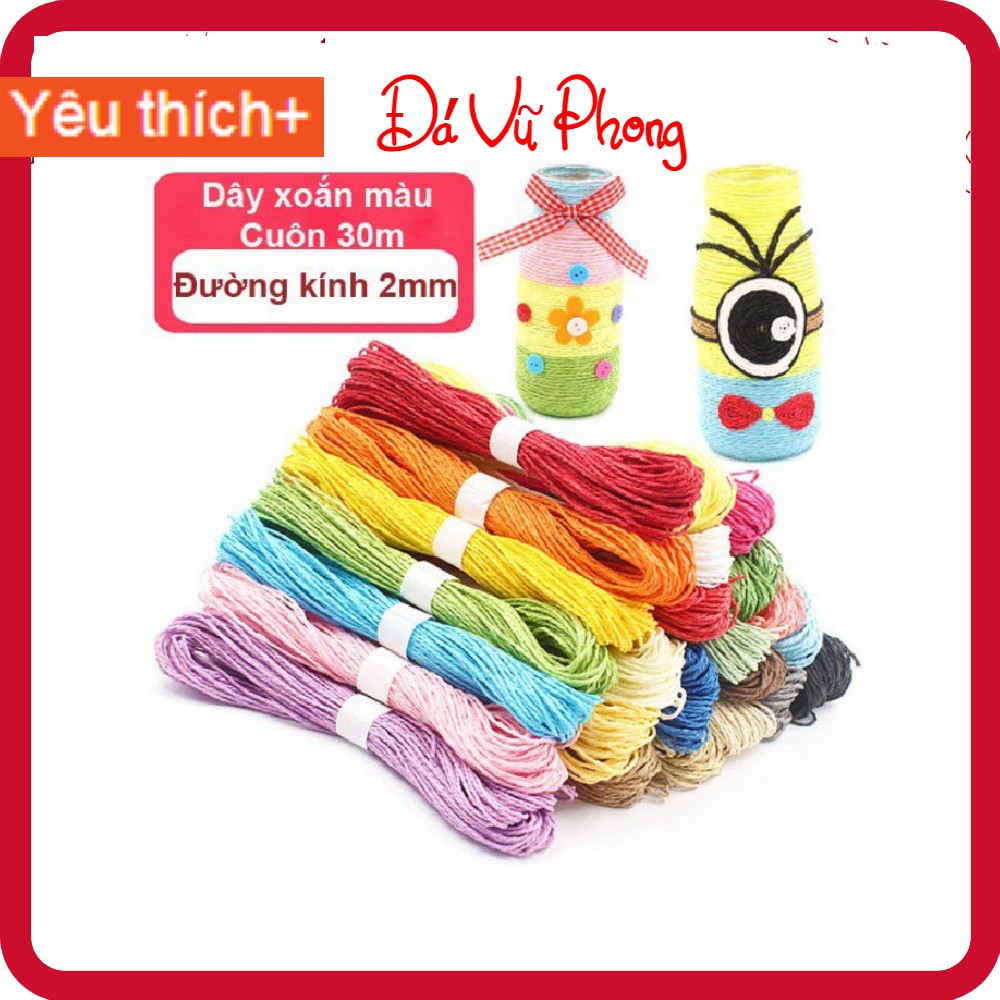 30 mét Dây giấy xoắn màu làm đồ handmade,thủ công