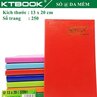 Gói 2 cuốn Sổ tay ghi chép Bìa Da Mềm KTBOOK Cao Cấp nhiều Màu kích thước 13 x 20 cm mã 320 giấy ruột caro - 250 tr