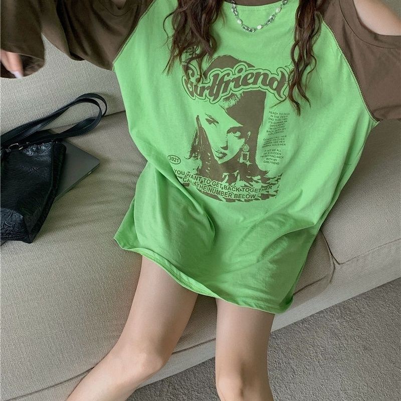 Jiashucheng Áo Thun Nữ Dài Tay Khoét Vai Thời Trang Hàn Mới