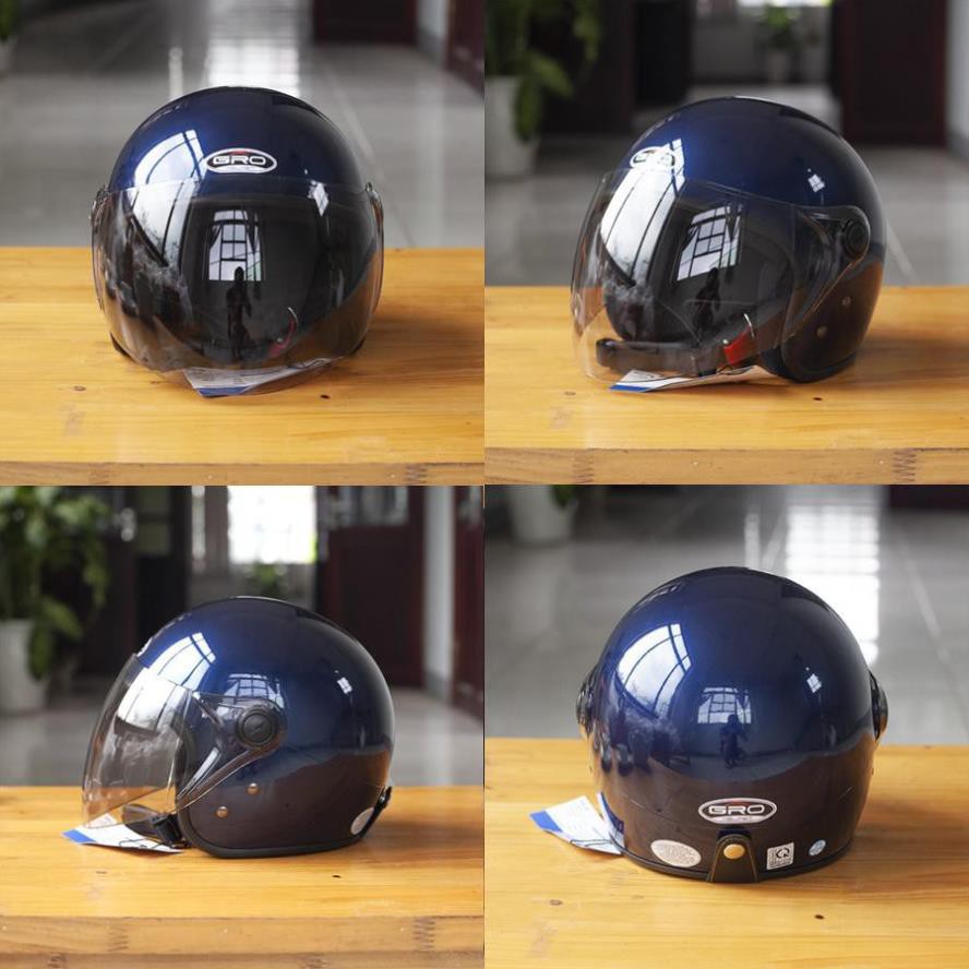 Mũ bảo hiểm 3/4 Chính hãng GRO cao cấp kính dài(nhiều màu)