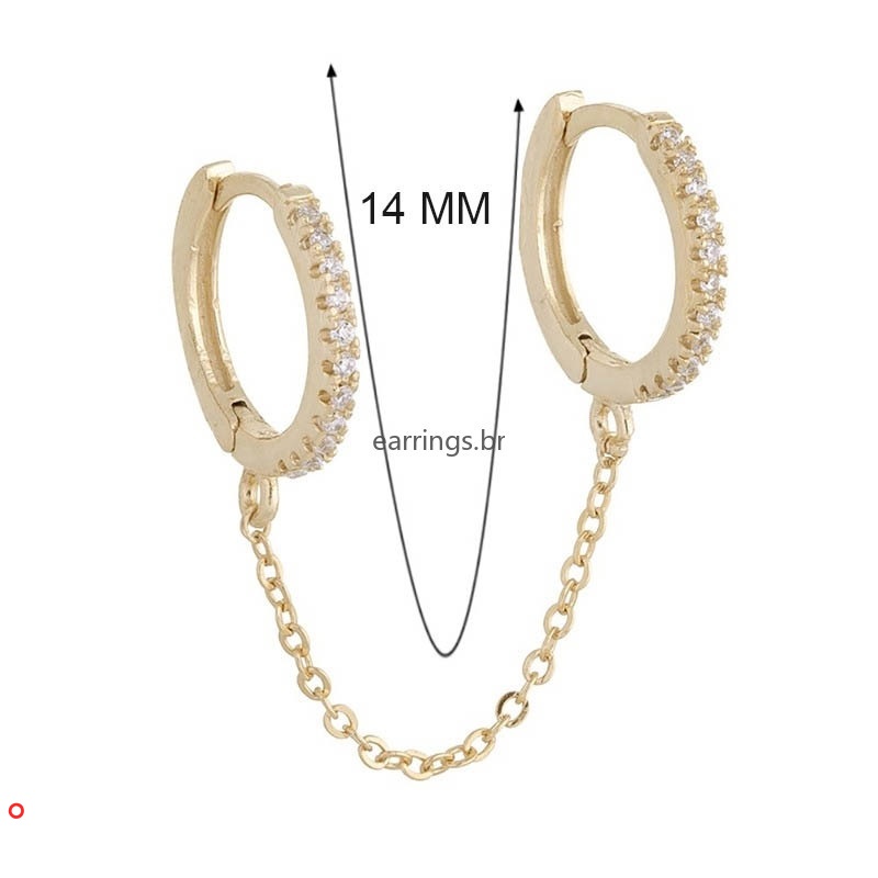 Khuyên tai dây xích đôi phong cách đơn giản thời trang dành cho nữ