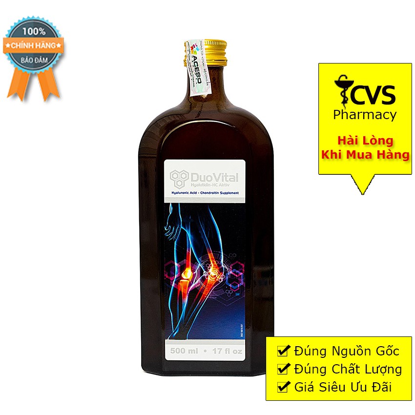 DuoVital / Duo Vital - Bổ sung chất nhờn cho sụn khớp, hàng nhập nguyên chai từ Đức - Hộp có 2 chai 500ml - cvspharmacy