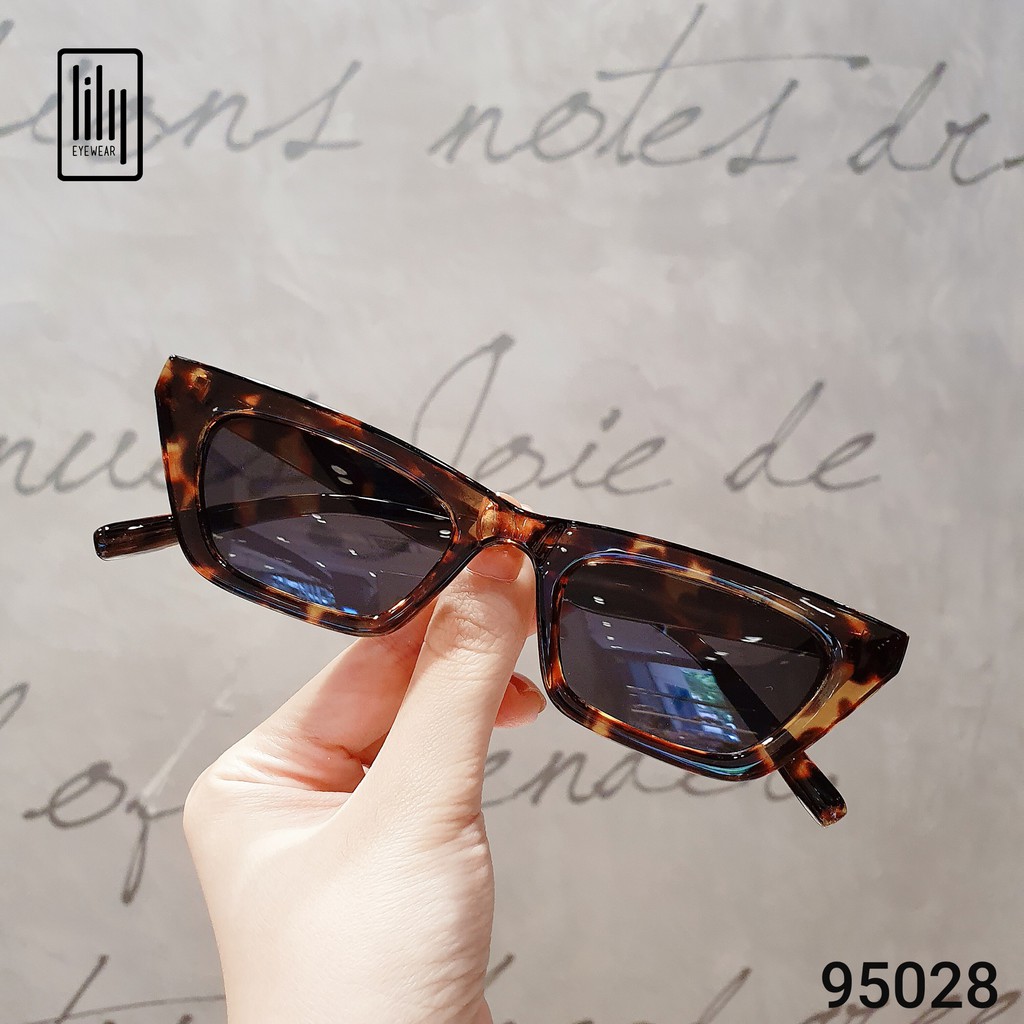 Kính mát nam nữ Lilyeyewear mắt mèo chống UV400, chất liệu nhựa chắc chắn thiết kế thời trang 95028