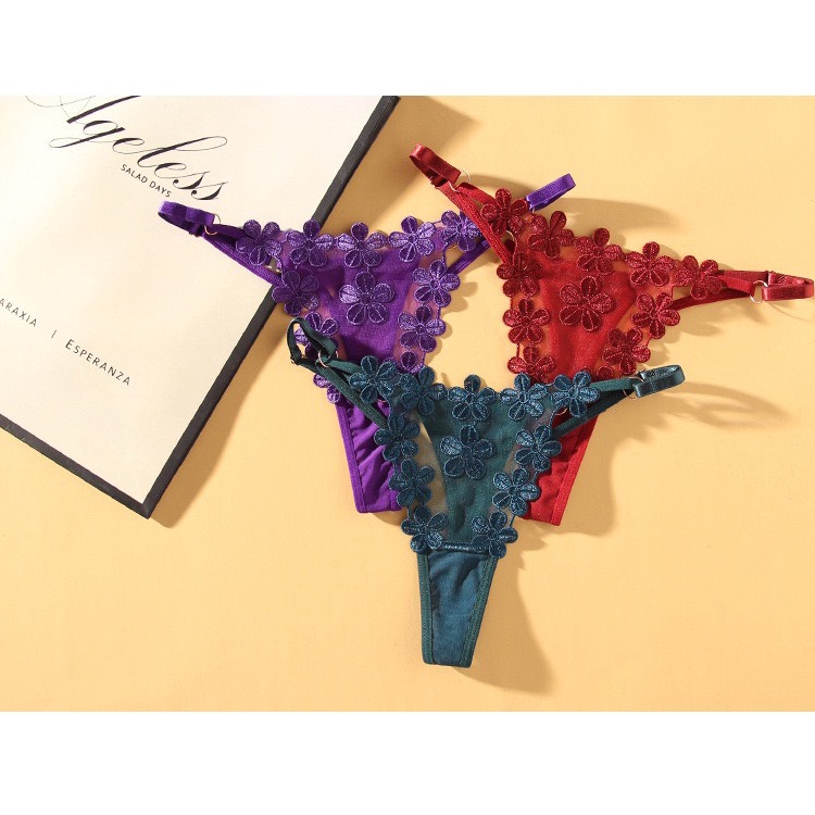 Quần Lót Ren Nữ Lọt Khe Sexy thiết kế thêu hoa sexy thoáng mát cao cấp MÃ 2263