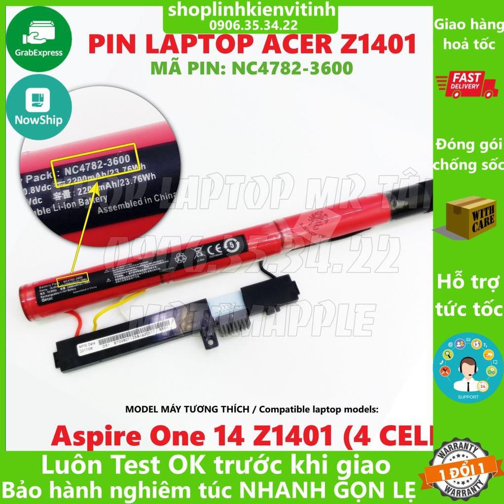 (BATTERY) PIN LAPTOP ACER Z1401 (ZIN) - 4 CELL - Acer Aspire One 14 Z1401