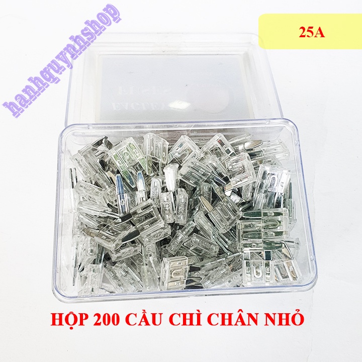 Hộp 200 cầu chì ô tô chân nhỏ 10A 15A 20A 25A 30A loại đẹp