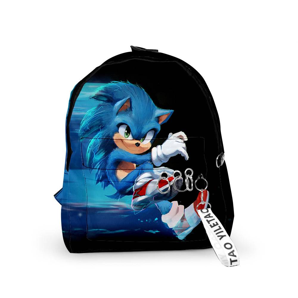 Ba Lô Đi Học/Du Lịch Cỡ Lớn In Hoạt Hình Sonic The Hedgehog Dễ Thương Cho Bé