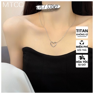 Vòng cổ nữ thép titan không gỉ trái tim nhỏ đơn giản phong cách hàn quốc
