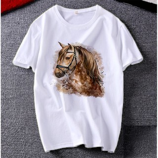 Áo thun Cotton Unisex - 12 Con Giáp - Tuổi Ngọ - hình vẽ ngựa màu nâu