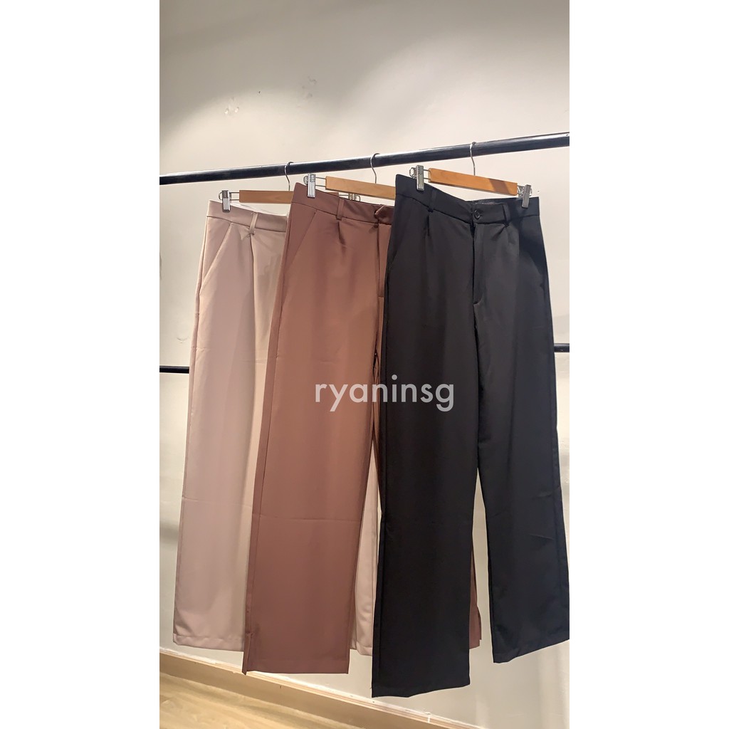 Quần Tây Ống Rộng Màu Đen/ Be Kem Kiểu Dáng Hàn Quốc Phù Hợp Đi Học Đi Làm RYAN - Chris & Dean Pants