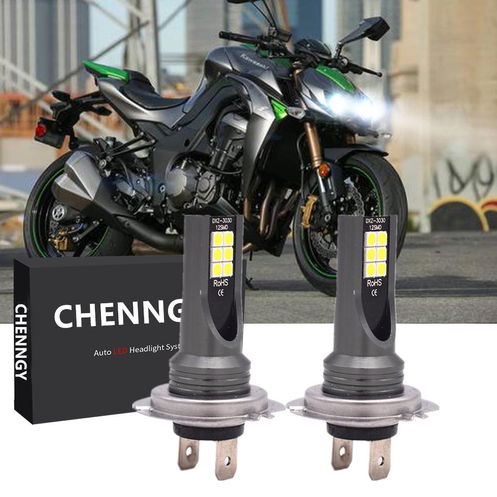 Set 2 Đèn Pha h7 6000k Ánh Sáng Trắng Cho kawasaki z1000 2003-2013Klr650 2008-2017